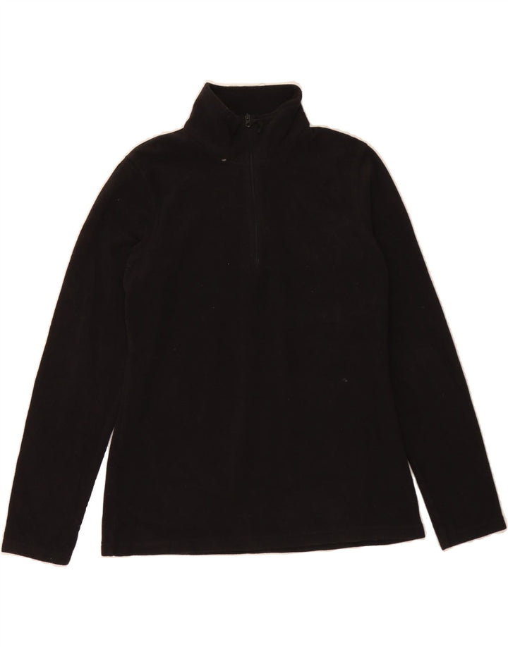 MOUNTAIN WAREHOUSE Womens Zip Neck Fleece Jumper UK 12 Medium Black Vintage Mountain Warehouse and Second-Hand Mountain Warehouse from Messina Hembry 