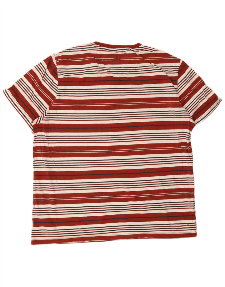 T-shirt męski Fat Face, duży, bawełniany w czerwone paski