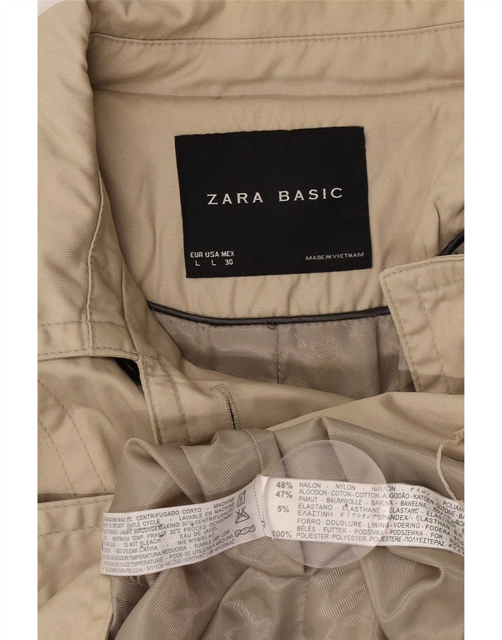 Damski trencz Zara UK 16, duży, beżowy nylon