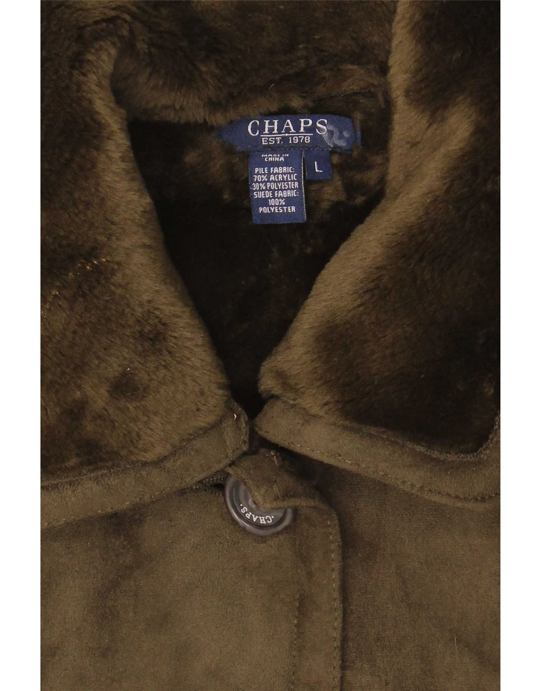 Damska kurtka Chaps Sherpa UK 14, duża, akrylowa khaki