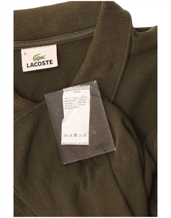 Męska koszulka polo LACOSTE z długim rękawem, rozmiar 8, 3XL, bawełna khaki