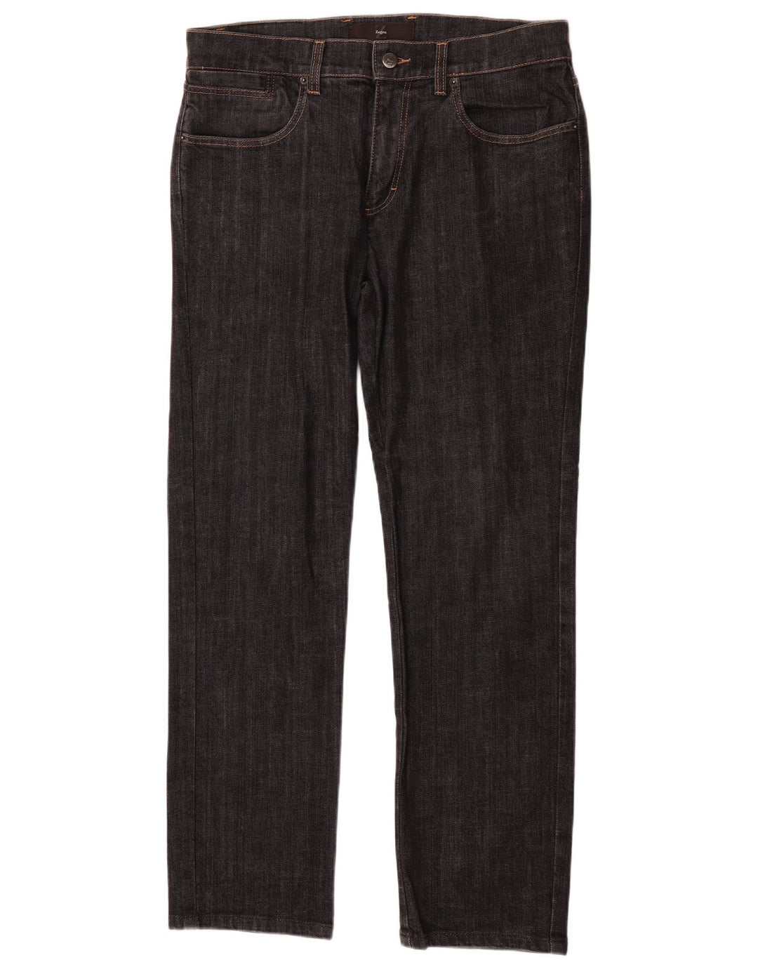 Męskie proste dżinsy Zegna o regularnym wzroście i klasycznym kroju W33 L30 Szary klasyczny