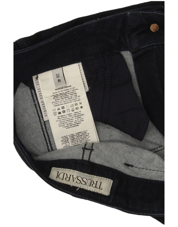 Damskie jeansy rozkloszowane Trussardi W26 L31 Granatowe, bawełniane