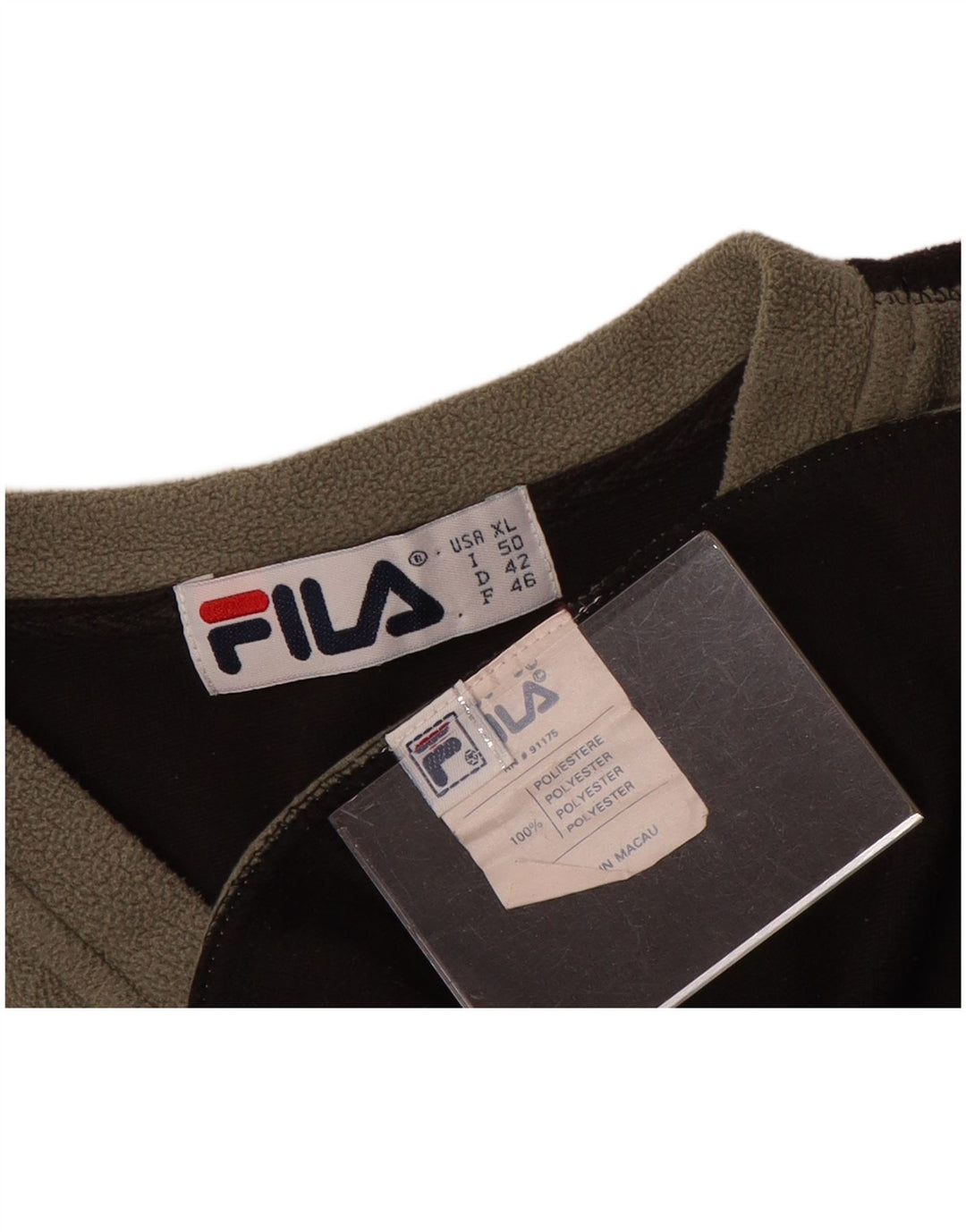 Damski sweter polarowy Fila UK 18 XL Szary poliester z blokami kolorów