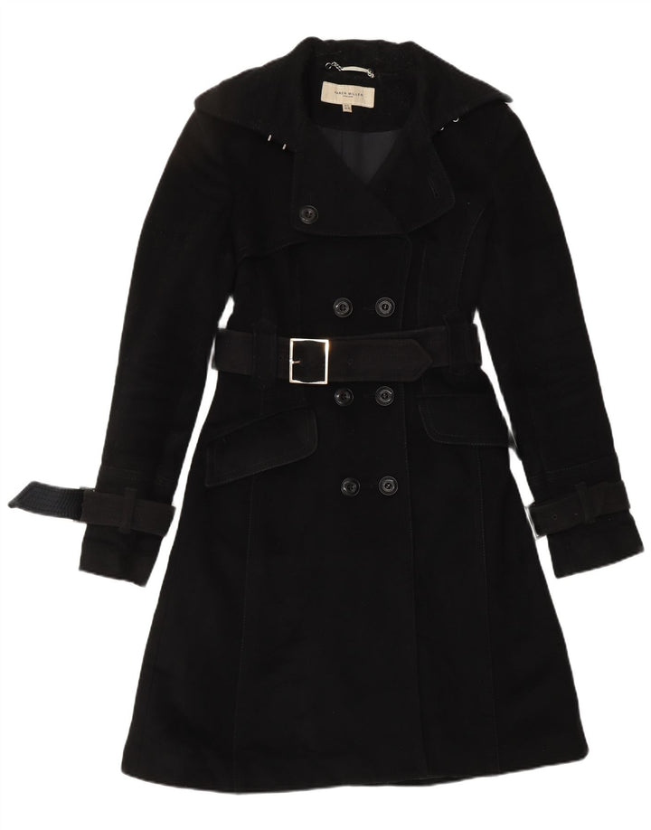 KAREN MILLEN Damski trencz UK 8 Small, czarna wełna