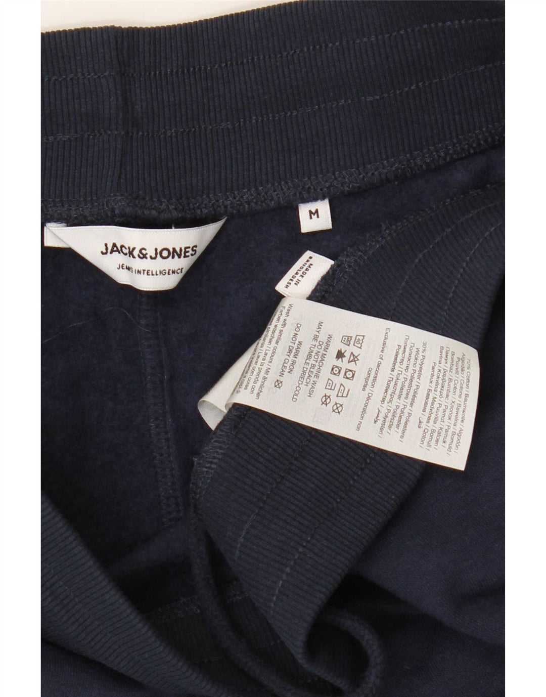 Męskie spodnie dresowe Jack & Jones z grafiką, średnie granatowe