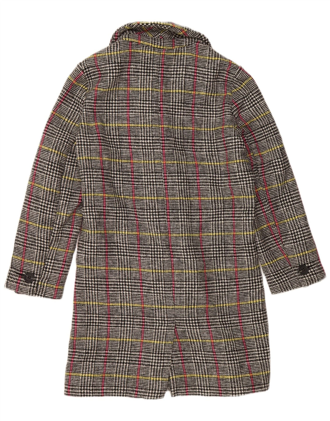 TOPSHOP Womens Oversized Overcoat UK 6 XS Grey Houndstooth Polyester