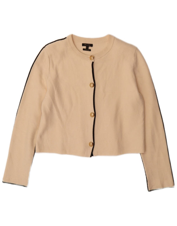 Sweter damski Massimo Dutti Crop Cardigan UK 10 Small Beżowa Wiskoza