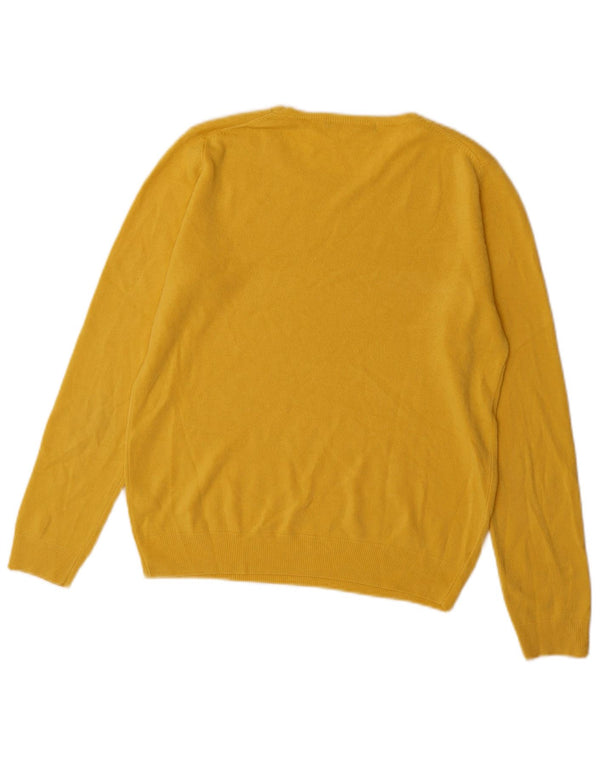 Marks & Spencer Damski sweter z dekoltem w łódkę UK 10 Mały, żółty akryl