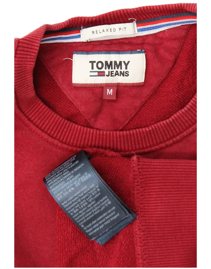 Męska bluza dresowa TOMMY HILFIGER o swobodnym kroju, średnia czerwona, bawełniana
