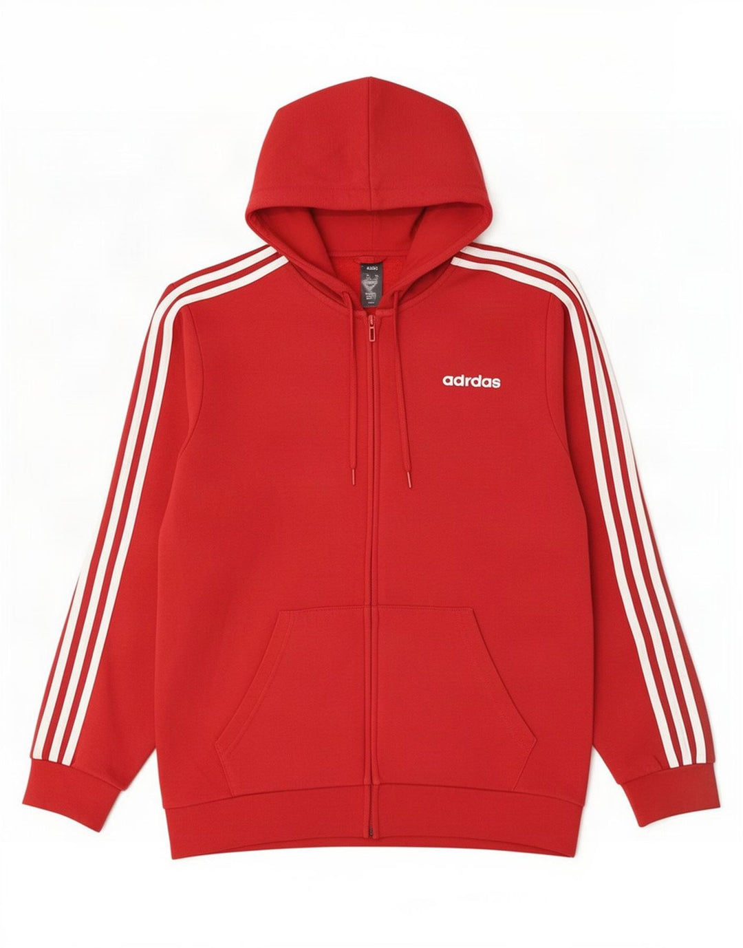 Adidas Męski sweter z kapturem i zamkiem błyskawicznym, średnio czerwony, bawełniany