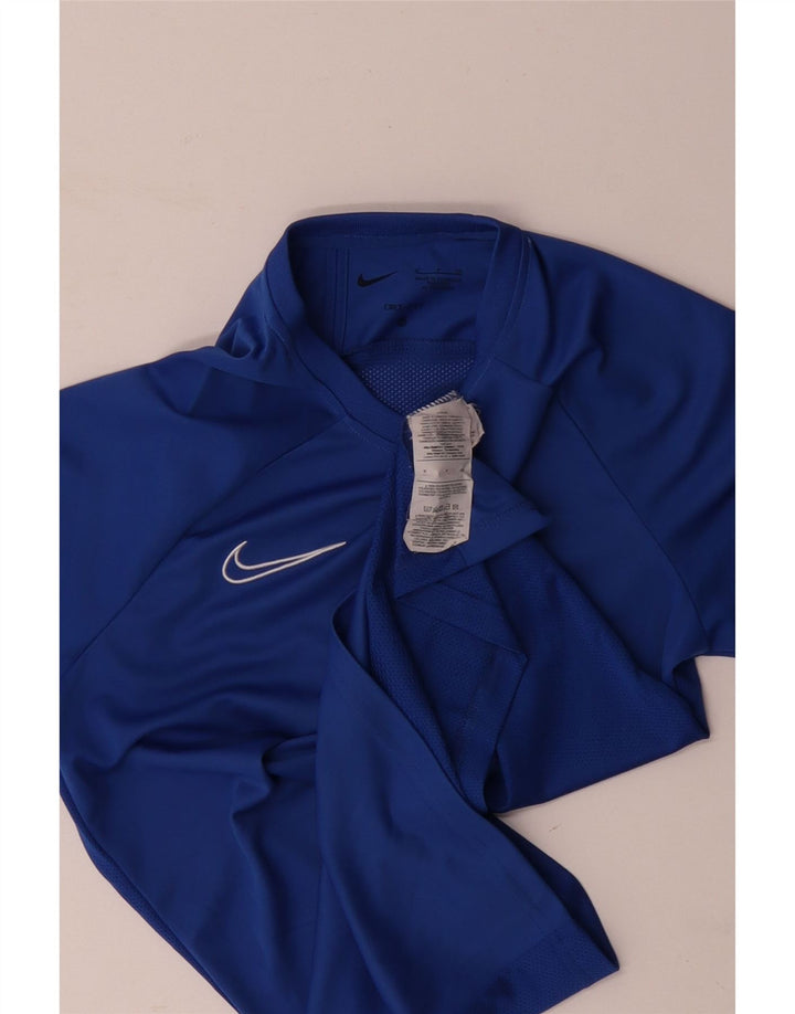 Męski T-shirt NIKE Dri Fit, mały, niebieski, poliestrowy blok kolorów