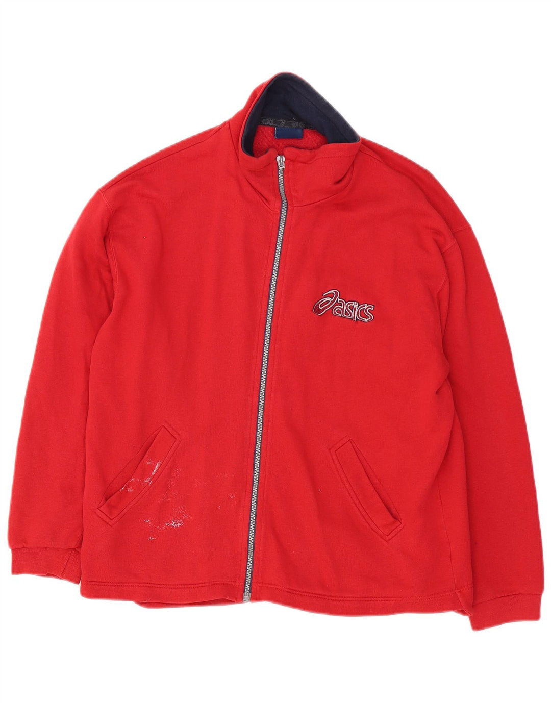 Męska kurtka dresowa Asics z grafiką, średnia czerwona, bawełniana