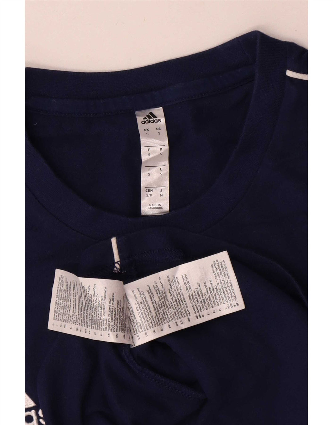 Adidas Męski T-Shirt Top Mały Granatowy Bawełniany
