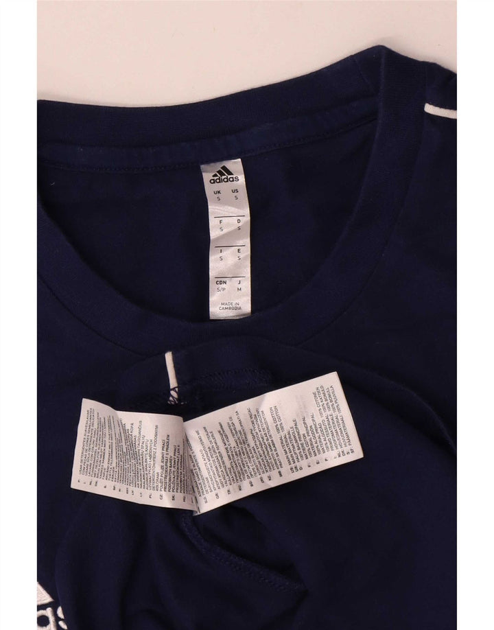 Adidas Męski T-Shirt Top Mały Granatowy Bawełniany