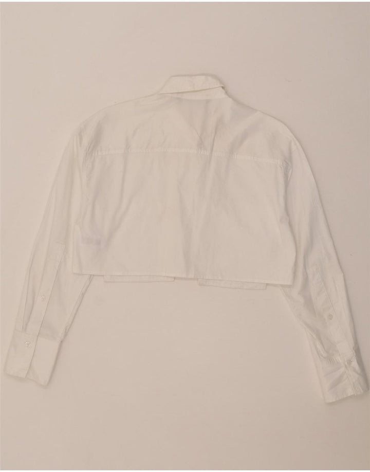 Damska koszula oversize ZARA Crop UK 6 XS, biała, bawełniana