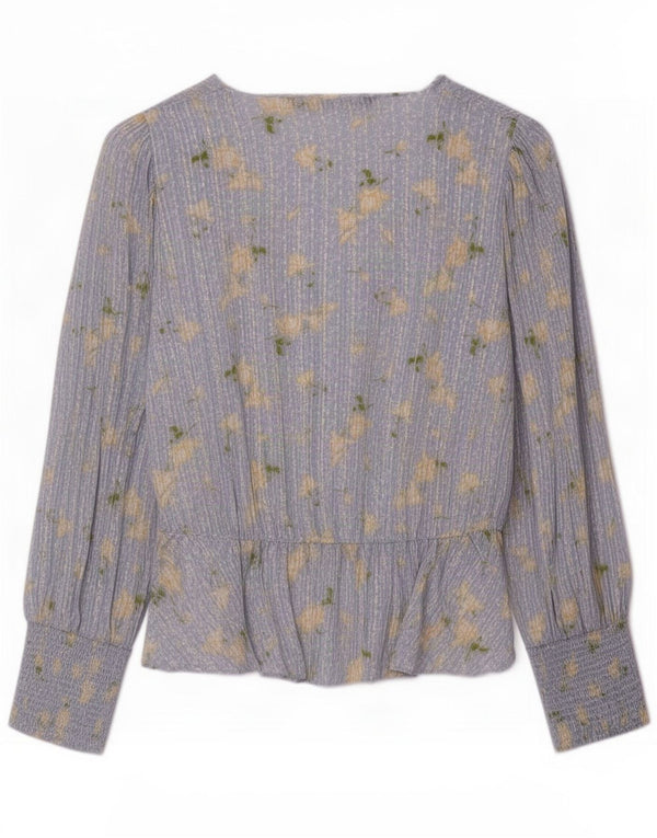Bluzka damska Zara Top UK 6 XS Niebieskie kwiaty
