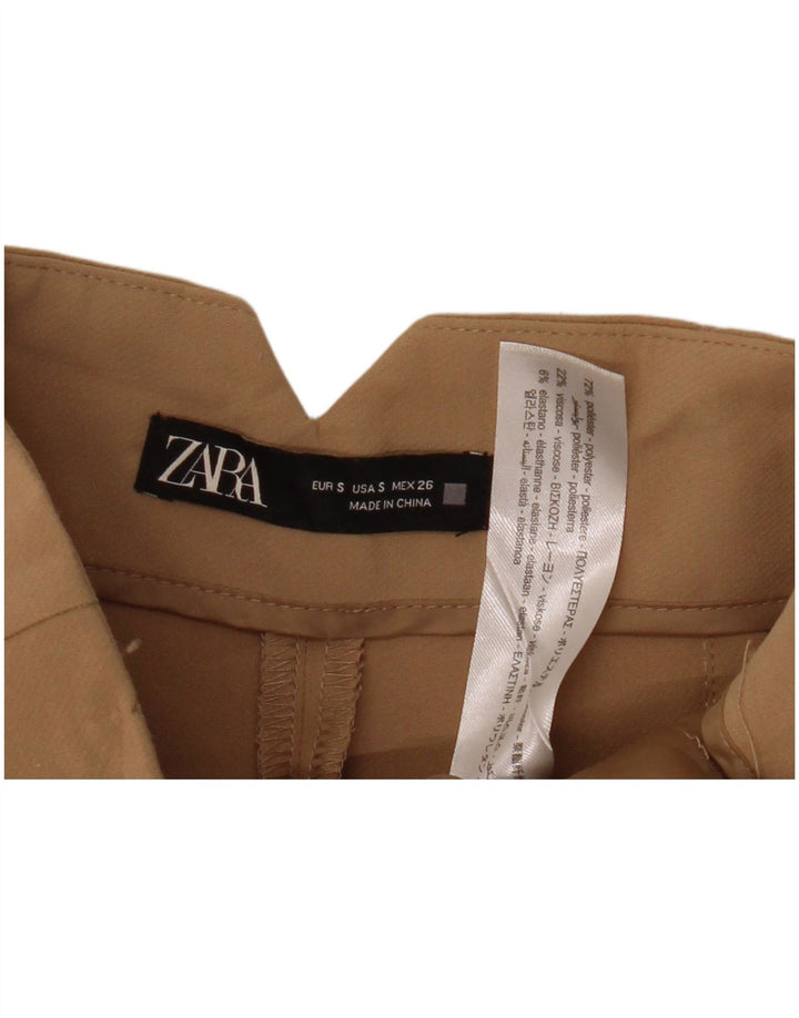 Damskie zwężane spodnie chino Zara, małe W26 L27, beżowy poliester