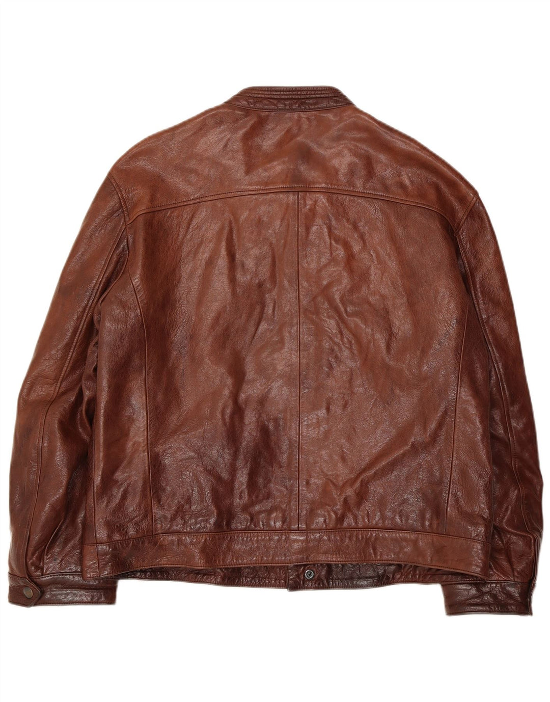 Męska kurtka skórzana w stylu vintage UK 38 Średnia brązowa skóra