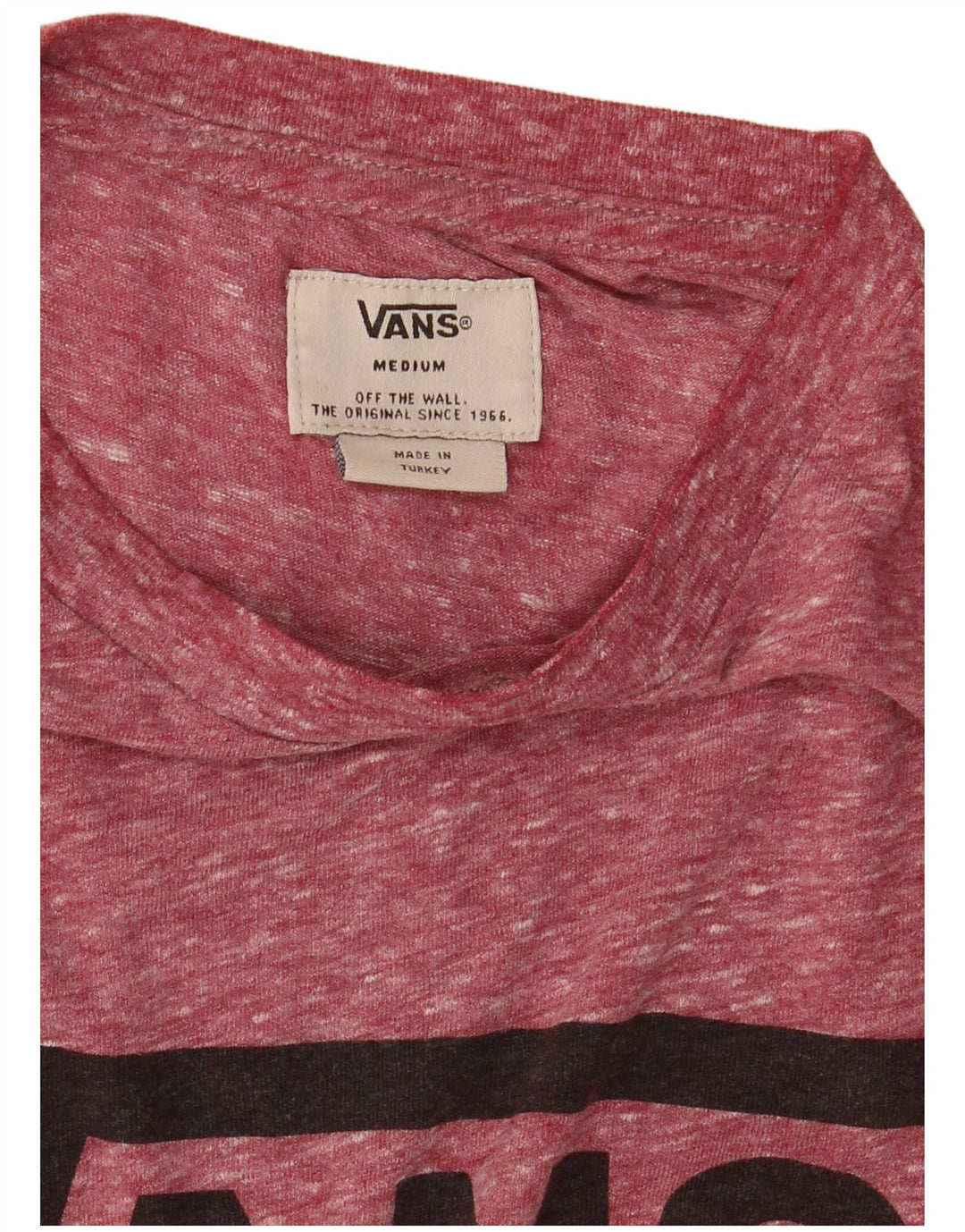 Męski T-shirt z grafiką VANS, średni bordowy nakrapiany