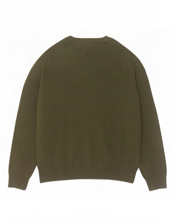 Męski sweter Tommy Hilfiger z dekoltem w kształcie litery V, XL, bawełniany khaki