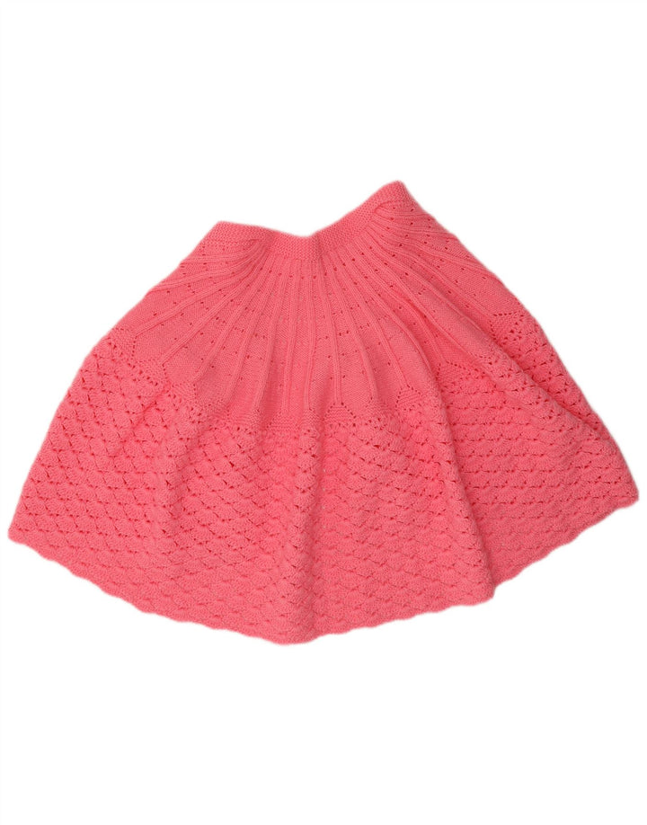 Vintage damski sweter ponczo rozpinany UK 14 średni róż