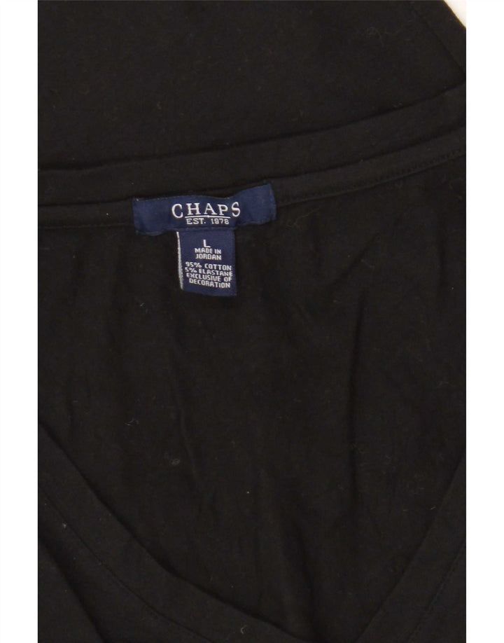 T-shirt damski Chaps Top UK 14, duży, czarny, bawełniany