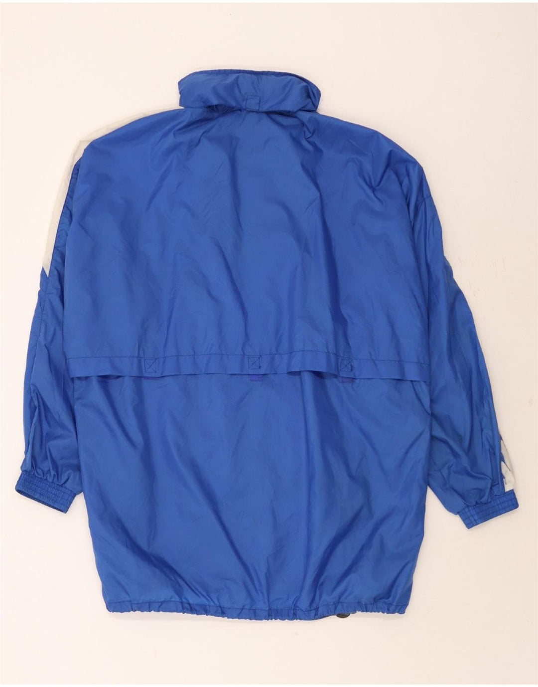 PUMA Mens Graphic Rain Jacket UK 46 XL Blue Colourblock Polyamide Vintage Puma and Second-Hand Puma from Messina Hembry 