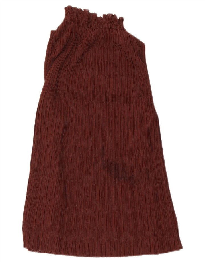 Damski top Zara Halter UK 10, mały, bordowy poliester