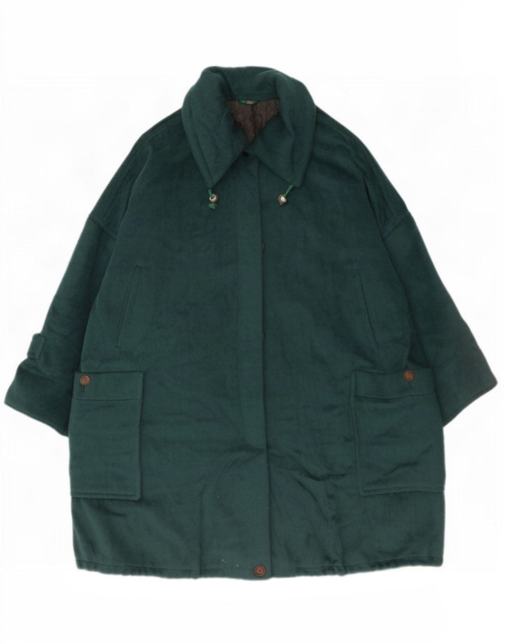 Damski płaszcz oversize Sportmax UK 12, średnia zielona wełna