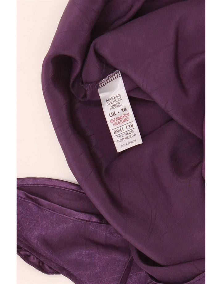 Marks & Spencer Damski top na ramiączkach UK 14, średni fiolet, poliester