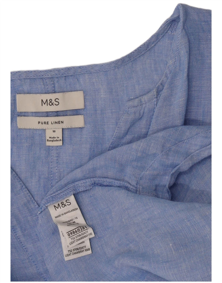 Marks & Spencer Damska koszula z długim rękawem, UK 16, duża niebieska