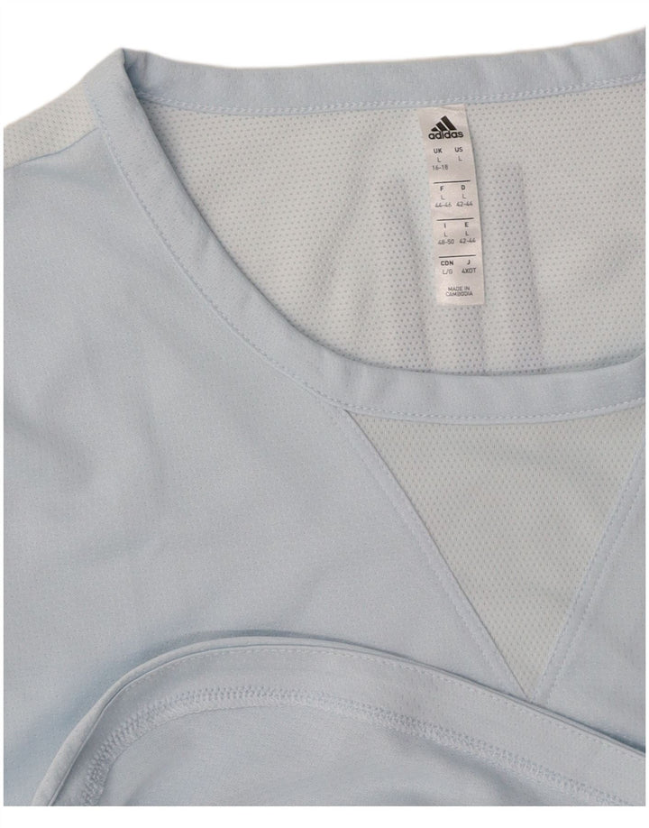 Damska koszulka z grafiką ADIDAS Top UK 16/18, duża niebieska