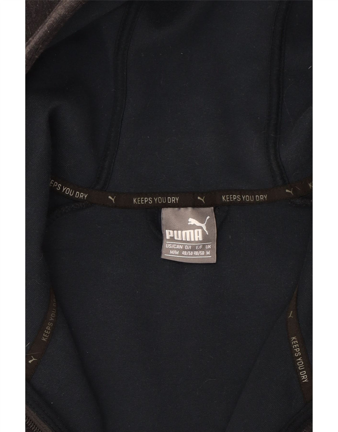 PUMA Mens Zip Hoodie Sweater Medium Black Flecked Cotton Vintage Puma and Second-Hand Puma from Messina Hembry 