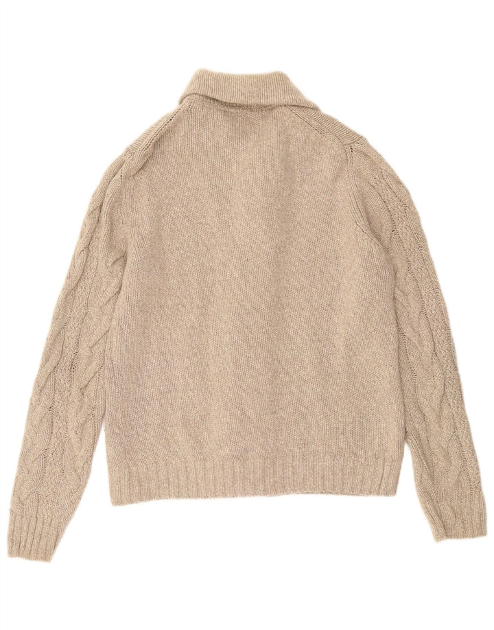 Męski sweter rozpinany Massimo Dutti XL, beżowa wełna