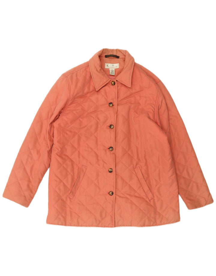 Damska pikowana kurtka ORVIS UK 16, duża, różowa, poliester