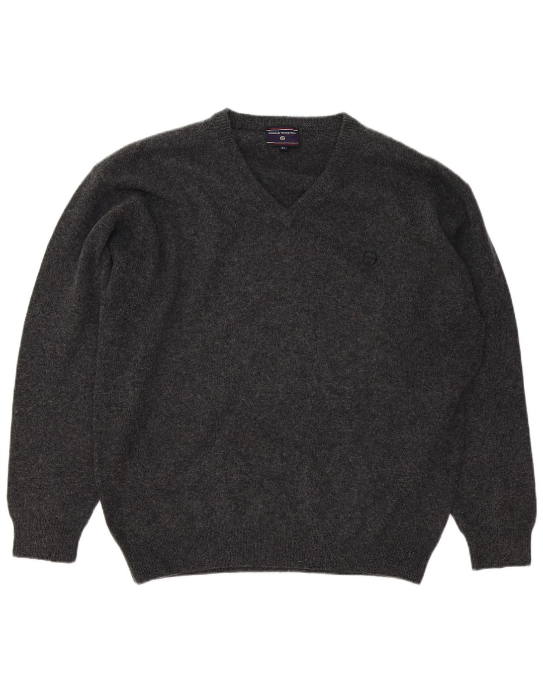 Męski sweter z dekoltem w kształcie litery V Sergio Tacchini XL, szara wełna