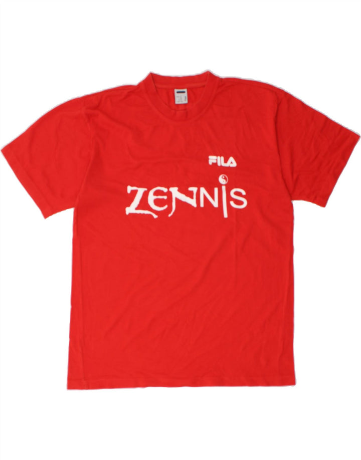 FILA Mens Graphic T-Shirt Top Medium Red Cotton Vintage Fila and Second-Hand Fila from Messina Hembry 