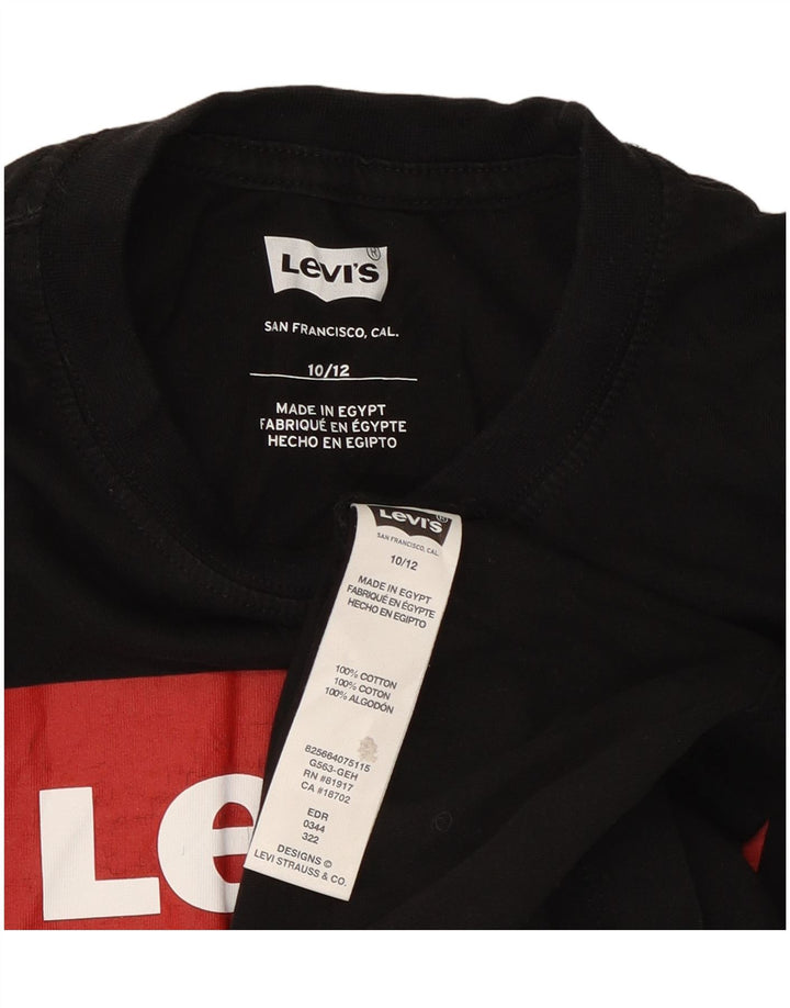 Chłopięcy T-shirt z grafiką Levi's Top 10-11 lat, czarna bawełna