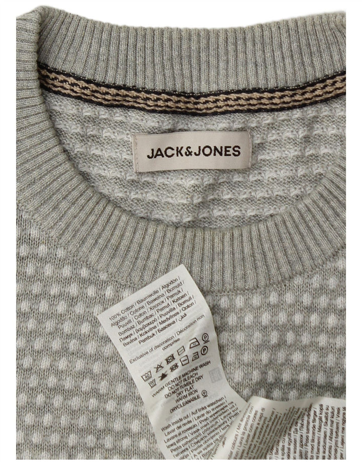 Męski sweter Jack & Jones z okrągłym dekoltem, średnioszary w cętki