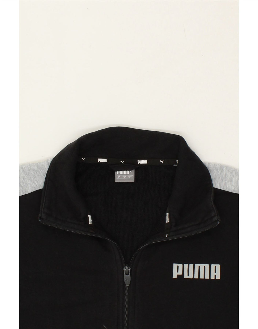 PUMA Womens Graphic Tracksuit Top Jacket UK 10 Small Black Colourblock Vintage Puma and Second-Hand Puma from Messina Hembry 