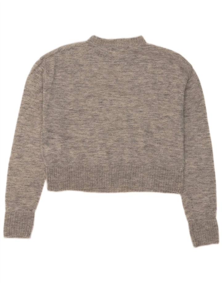 Damski sweter oversize z golfem Zara UK 10 Small, szara wełna