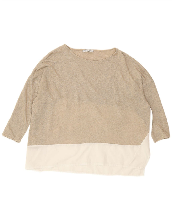 Damska bluzka oversize Zara Top UK 10 Small Gold Colorblock