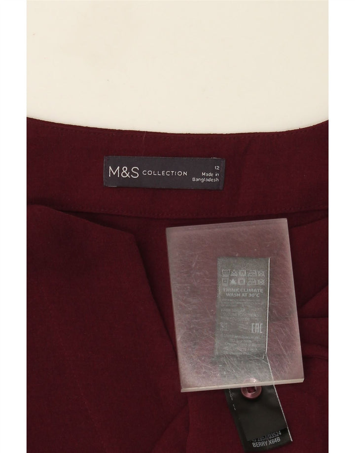 Damska bluzka z długim rękawem Marks & Spencer UK 12, średni burgund