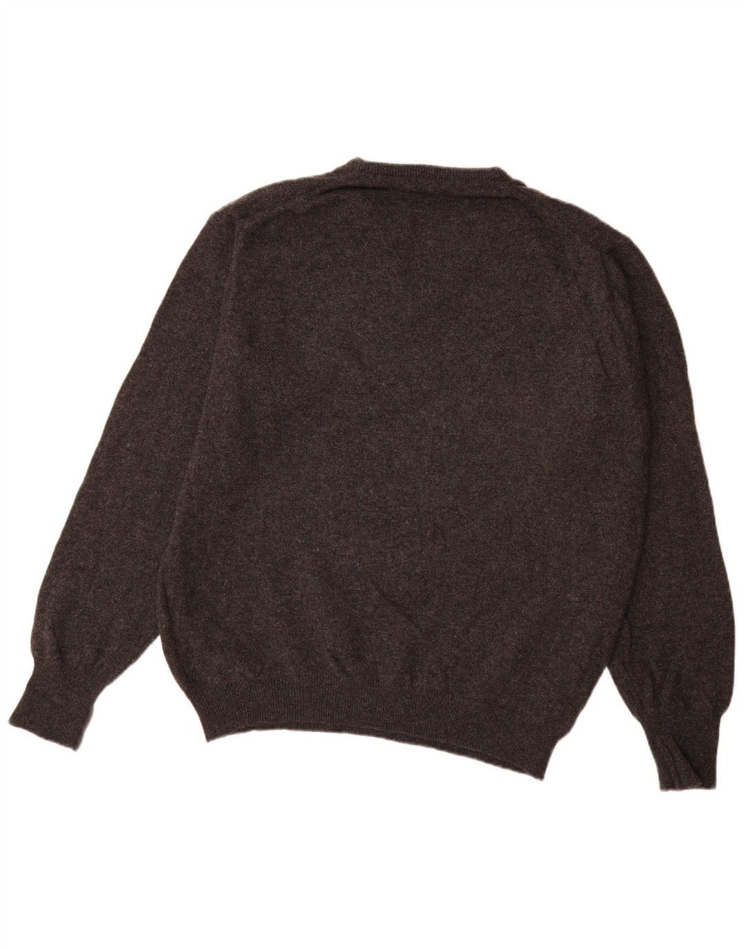 Marks & Spencer Męski sweter z dekoltem w kształcie litery V, duży, szary, z owczej wełny