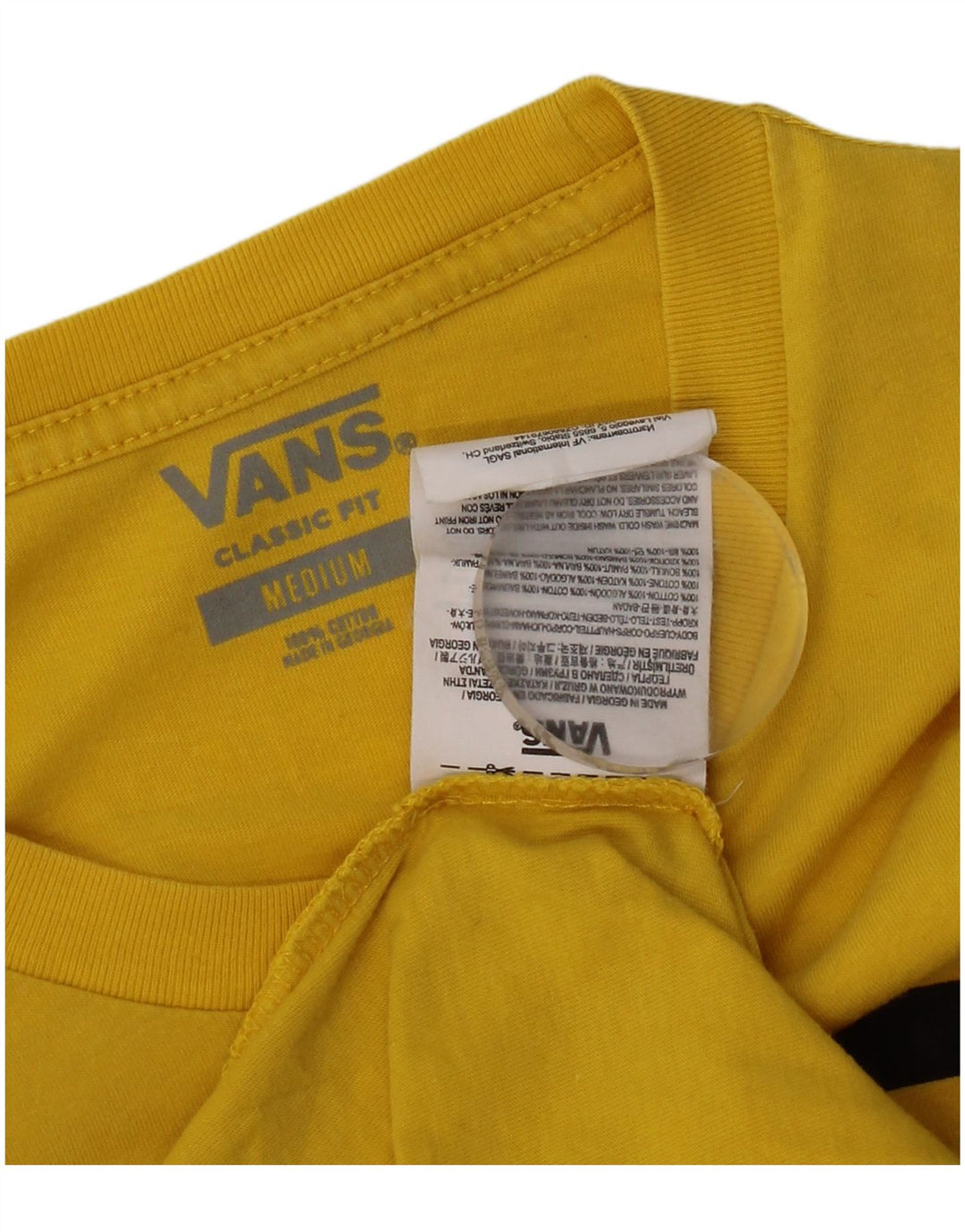 Męski T-shirt Vans o klasycznym kroju z grafiką, średni żółty, bawełniany