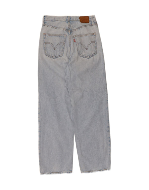 Damskie proste dżinsy Levi's Ribcage z wysokim stanem W26 L27 Niebieska bawełna
