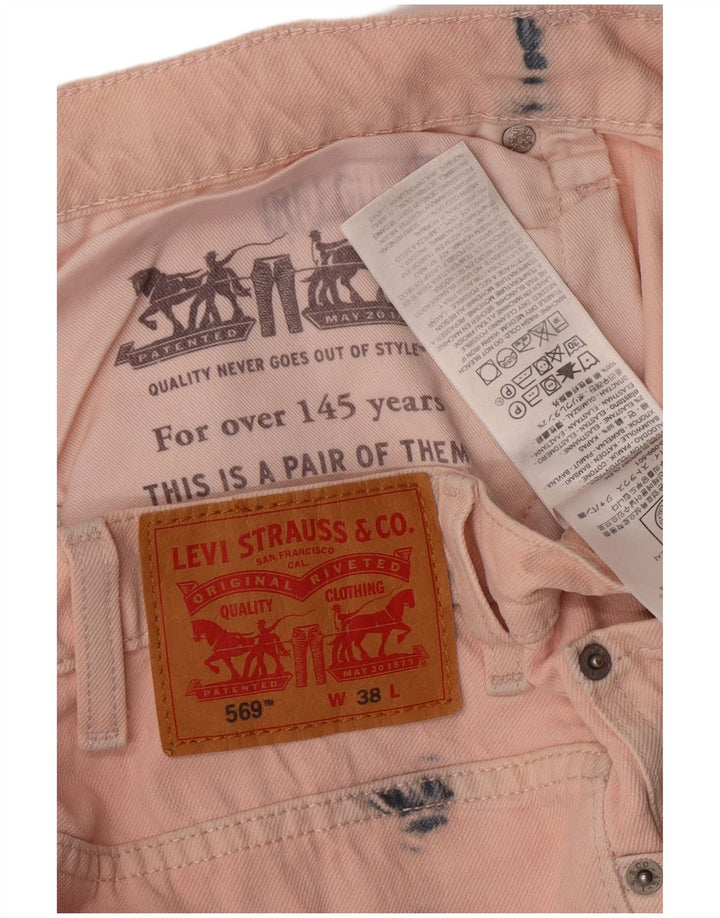 Męskie spodenki jeansowe LEVI'S 569 W38 XL, różowe, bawełniane