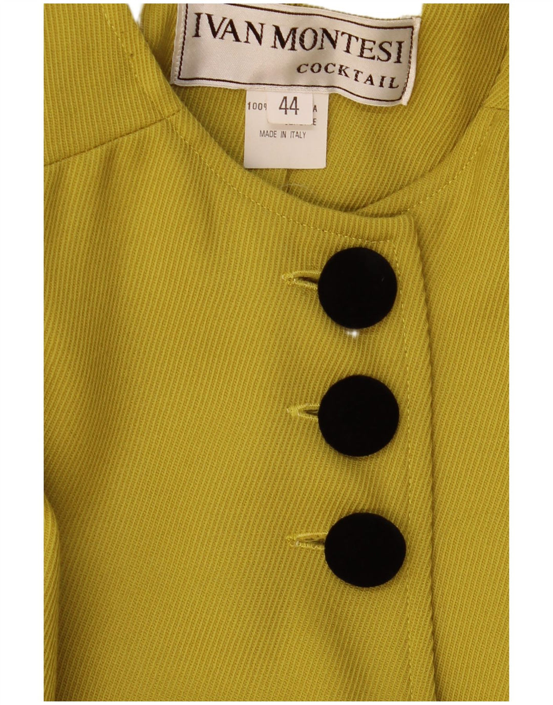 Vintage damski płaszcz oversize IT 44 średni żółty wełniany