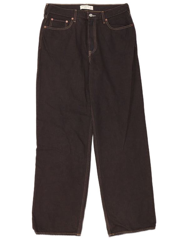 Luźne dżinsy damskie Abercrombie & Fitch US 10, wysoki stan, W30 L32, czarne